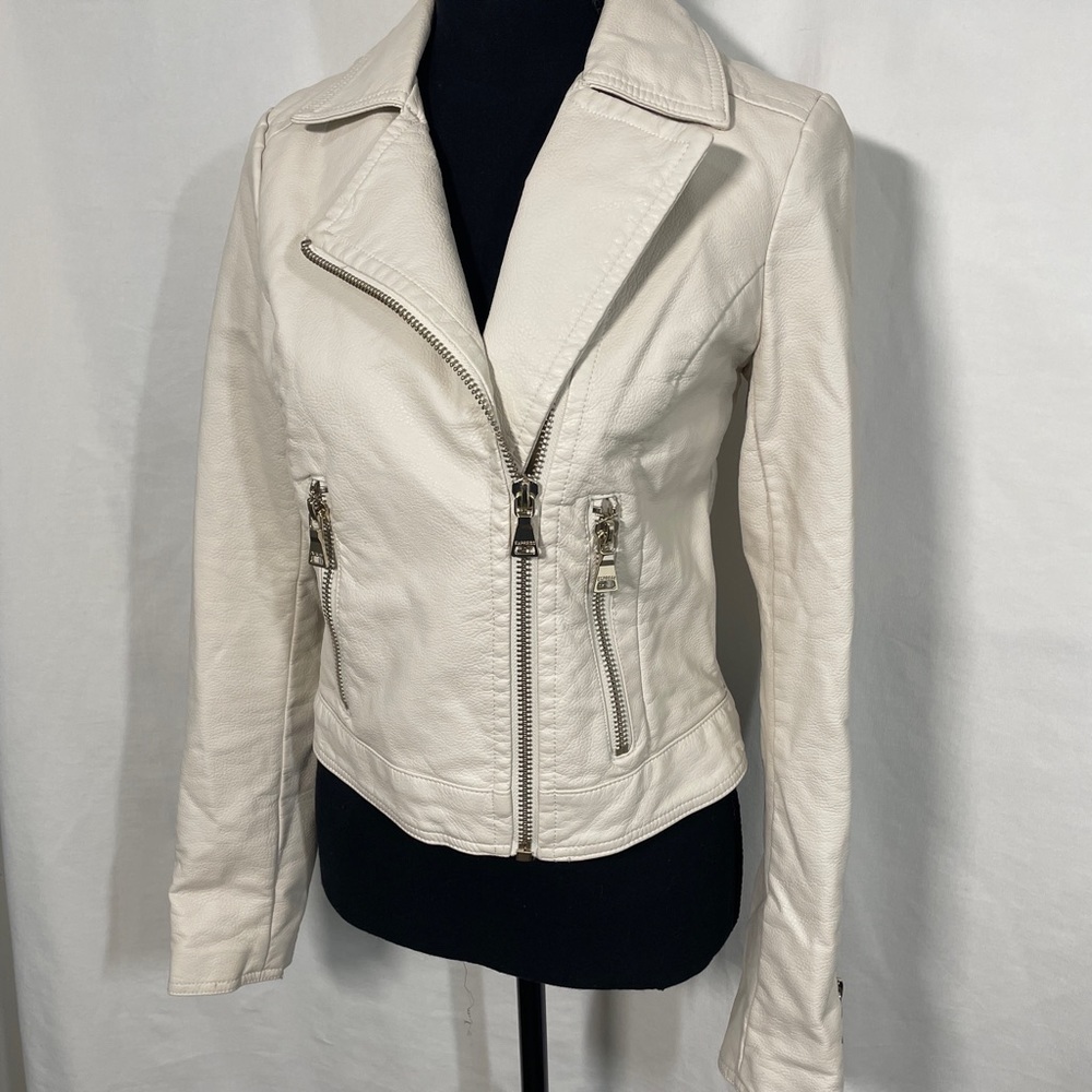 EXPRESS Small white leather jacket